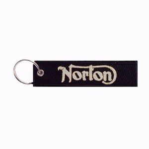 Norton Black-Silver Key Chain Fob Embroidered - NEW Fast Ship